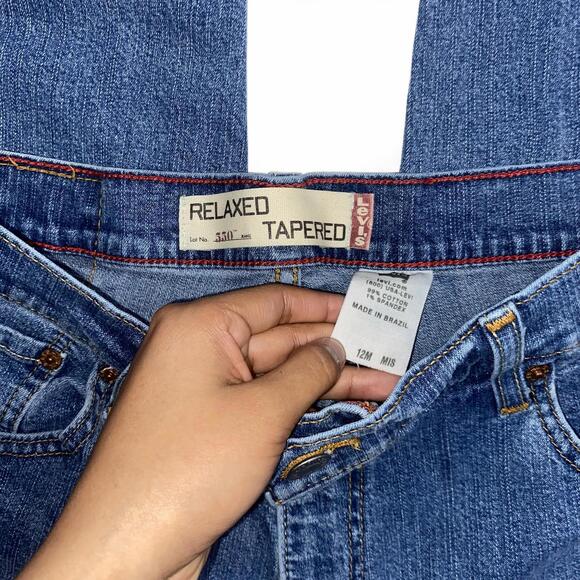 Vintage Levi's tapered straight leg denim jeans womens 12 Y2K 2000s grunge vibes - Picture 4 of 5
